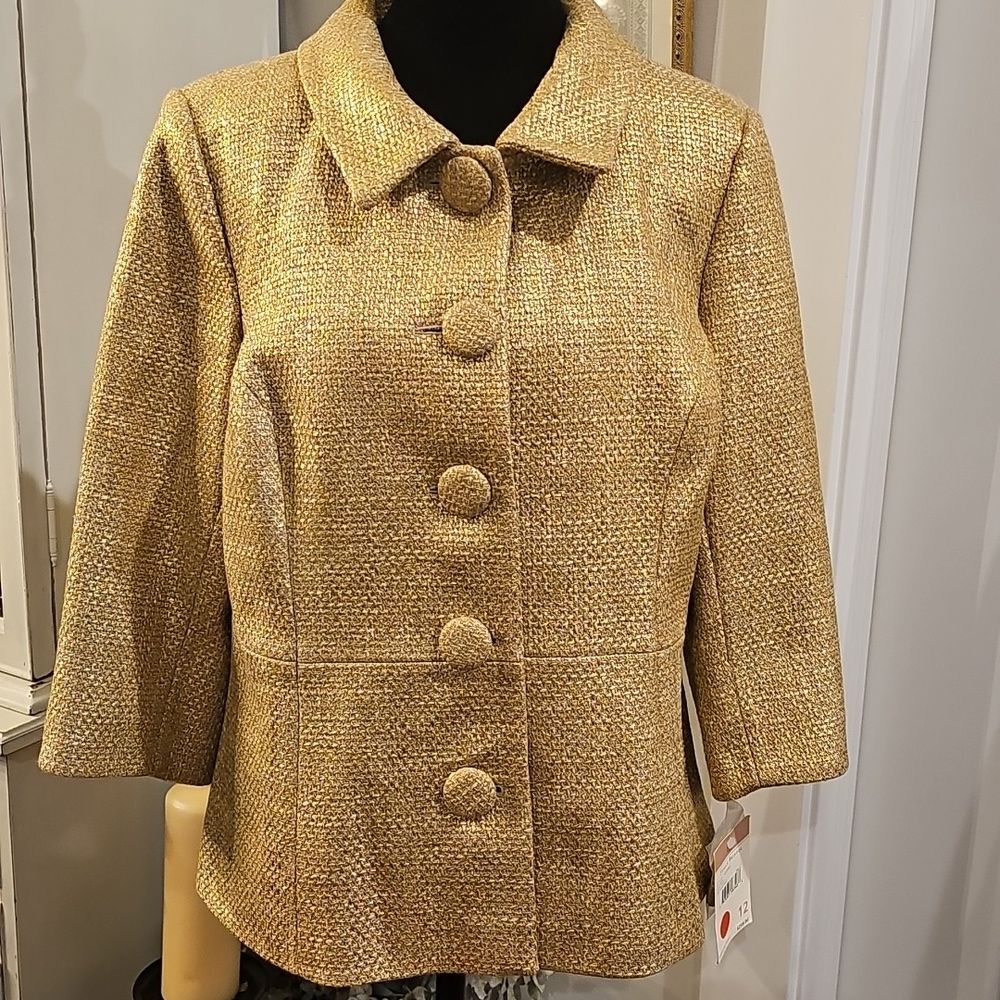 SUSAN BRISTOL‎ Gold Coast Wool Blend Vintage Blazer Size 12